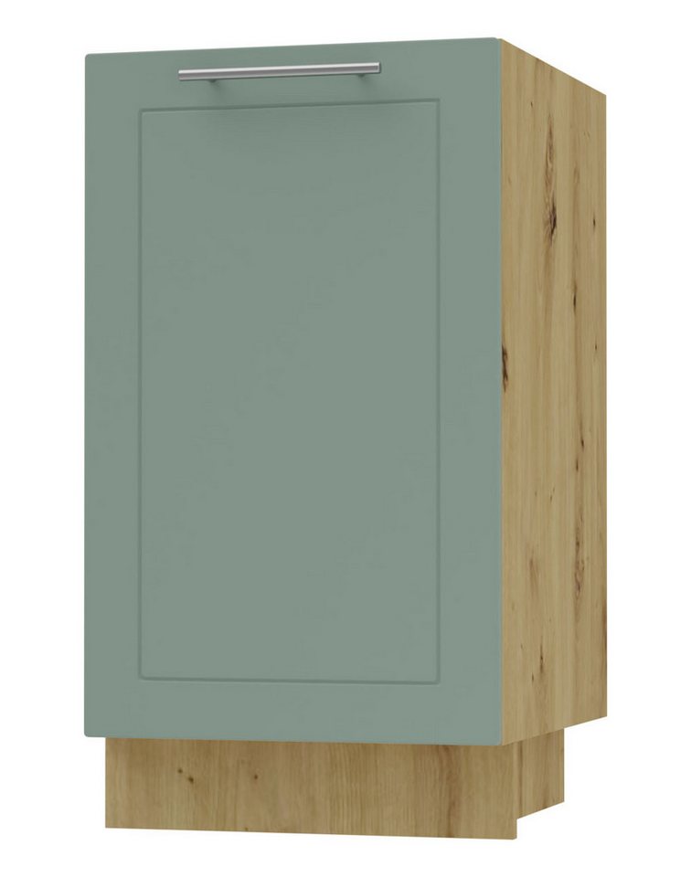 Feldmann-Wohnen Unterschrank Kvantum (1-türig, 1 Fach, Türanschlag wechselbar, Soft-Close, 1-St., Fronten mit dekorativen Fräsungen und leicht abgerundeten Ecken) 45x50x82cm Front- und Korpusfarbe wählbar 1-türig von Feldmann-Wohnen