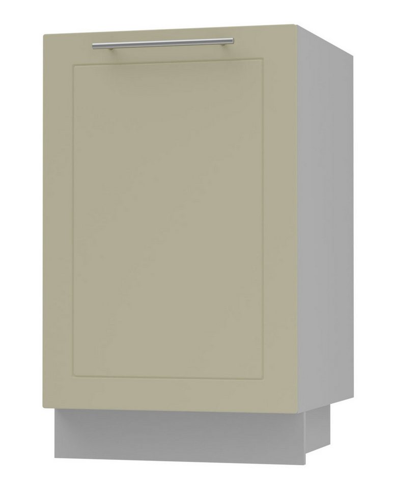 Feldmann-Wohnen Unterschrank Kvantum (1-türig, 1 Fach, Türanschlag wechselbar, Soft-Close, 1-St., Fronten mit dekorativen Fräsungen und leicht abgerundeten Ecken) 50x50x82cm Front- und Korpusfarbe wählbar 1-türig von Feldmann-Wohnen