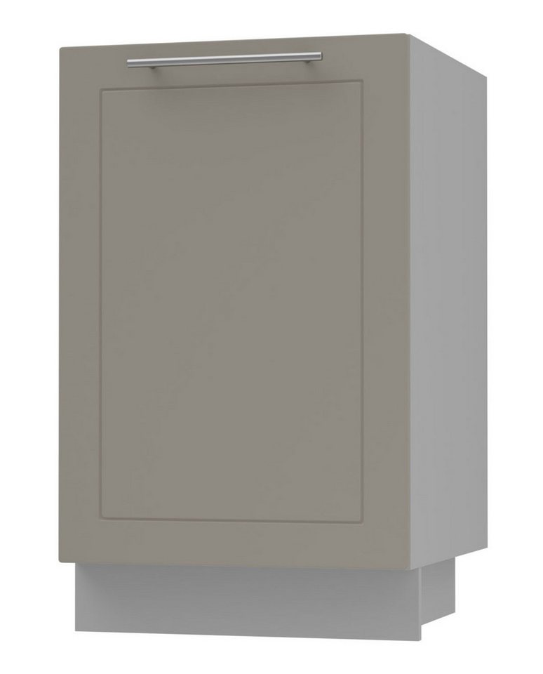 Feldmann-Wohnen Unterschrank Kvantum (1-türig, 1 Fach, Türanschlag wechselbar, Soft-Close, 1-St., Fronten mit dekorativen Fräsungen und leicht abgerundeten Ecken) 50x50x82cm Front- und Korpusfarbe wählbar 1-türig von Feldmann-Wohnen
