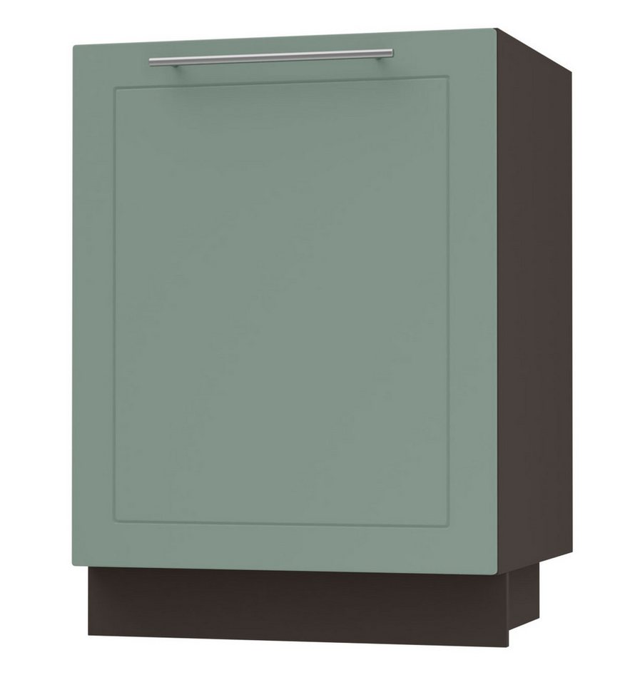 Feldmann-Wohnen Unterschrank Kvantum (1-türig, Türanschlag wechselbar, Soft-Close, 1-St., Fronten mit dekorativen Fräsungen und leicht abgerundeten Ecken) 60x50x82cm Front- und Korpusfarbe wählbar 1-türig von Feldmann-Wohnen