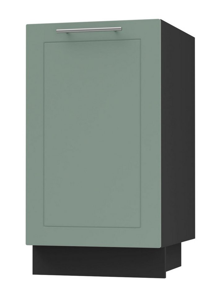 Feldmann-Wohnen Unterschrank Kvantum (1-türig, 1 Fach, Türanschlag wechselbar, Soft-Close, 1-St., Fronten mit dekorativen Fräsungen und leicht abgerundeten Ecken) 45x50x82cm Front- und Korpusfarbe wählbar 1-türig von Feldmann-Wohnen