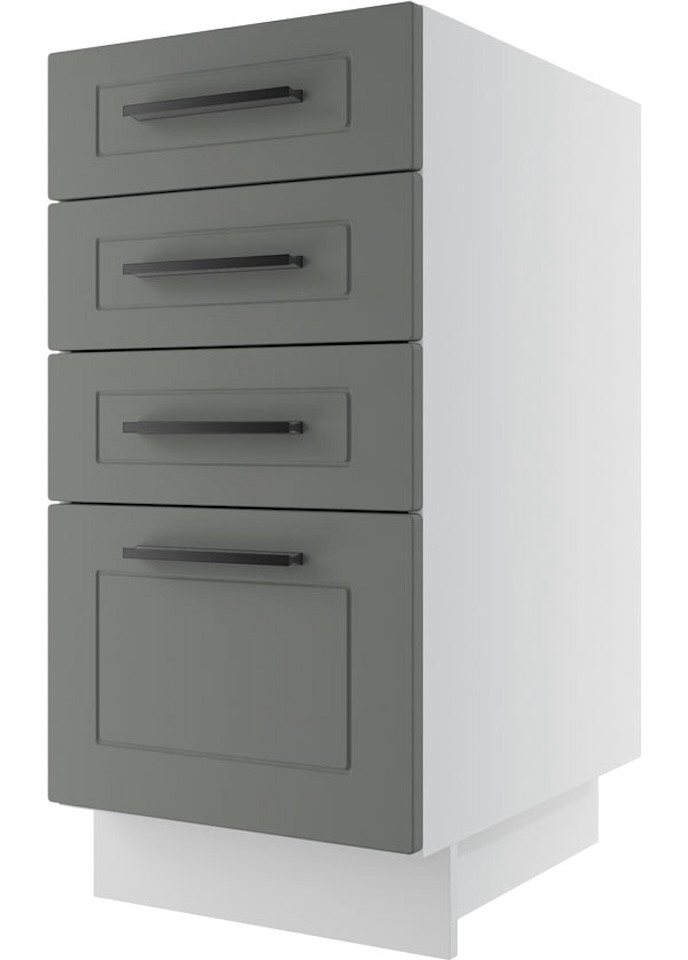 Feldmann-Wohnen Unterschrank Kvantum (Kvantum, 1-St) 40cm Front- & Korpusfarbe wählbar mit 4 Schubladen (Vollauszug) von Feldmann-Wohnen