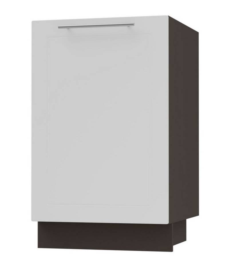 Feldmann-Wohnen Unterschrank Kvantum (1-türig, 1 Fach, Türanschlag wechselbar, Soft-Close, 1-St., Fronten mit dekorativen Fräsungen und leicht abgerundeten Ecken) 50x50x82cm Front- und Korpusfarbe wählbar 1-türig von Feldmann-Wohnen
