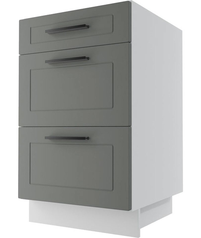 Feldmann-Wohnen Unterschrank Kvantum (Kvantum, 1-St) 50cm Front- & Korpusfarbe wählbar mit 3 Schubladen (Vollauszug) von Feldmann-Wohnen
