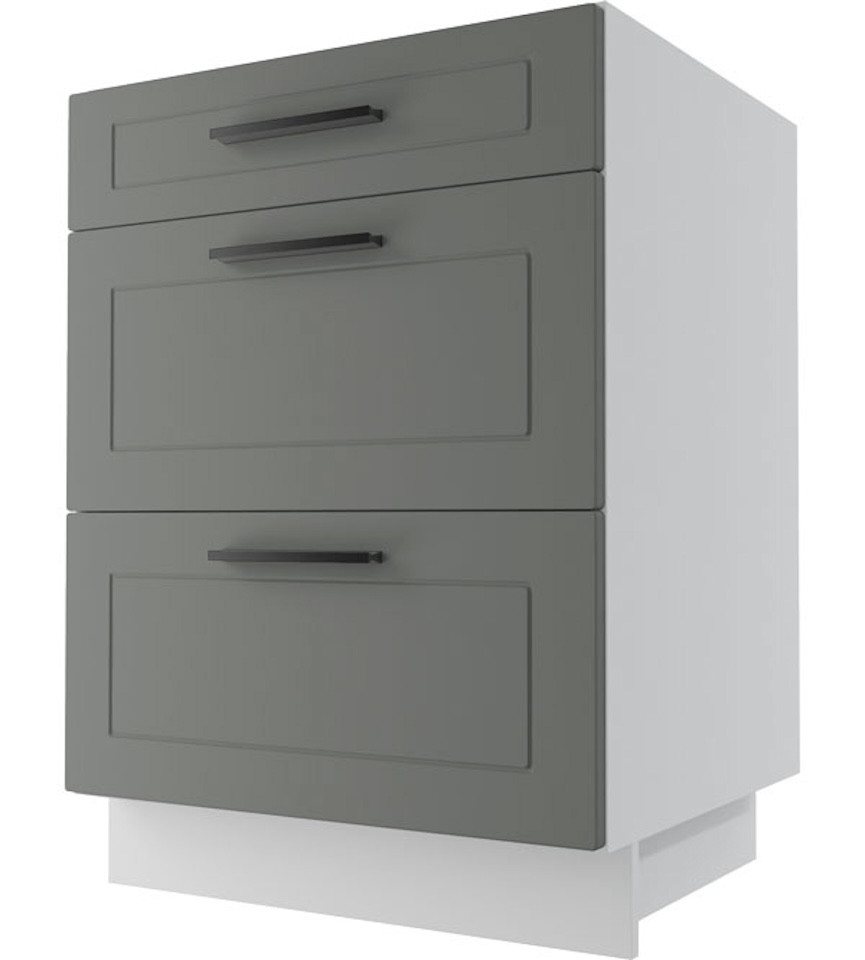 Feldmann-Wohnen Unterschrank Kvantum (Kvantum, 1-St) 60cm Front- & Korpusfarbe wählbar mit 3 Schubladen (Vollauszug) von Feldmann-Wohnen