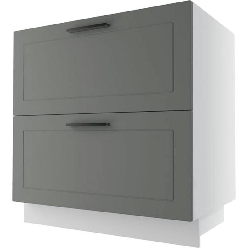 Feldmann-Wohnen Unterschrank Kvantum (Kvantum, 1-St) 80cm Front- & Korpusfarbe wählbar 2 Schubladen 1 Innenschublade von Feldmann-Wohnen