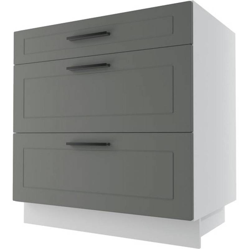 Feldmann-Wohnen Unterschrank Kvantum (Kvantum, 1-St) 80cm Front- & Korpusfarbe wählbar 3 Schubladen (Vollauszug) von Feldmann-Wohnen