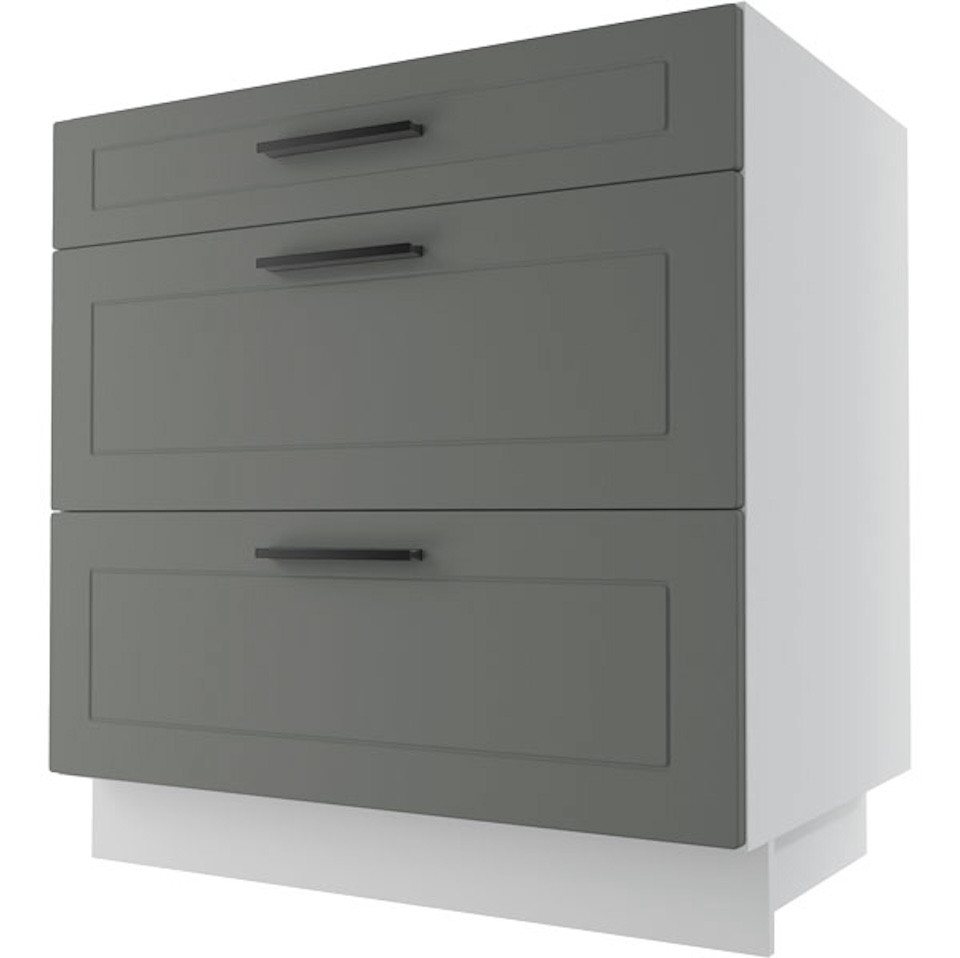Feldmann-Wohnen Unterschrank Kvantum (Kvantum, 1-St) 80cm Front- & Korpusfarbe wählbar 3 Schubladen (Vollauszug) von Feldmann-Wohnen