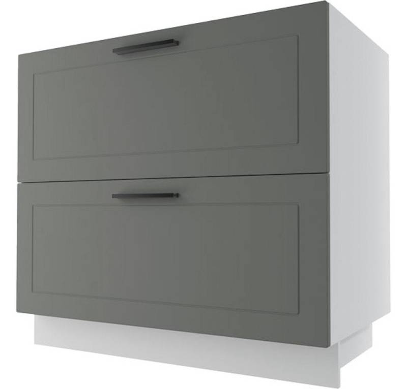 Feldmann-Wohnen Unterschrank Kvantum (Kvantum, 1-St) 90cm Front- & Korpusfarbe wählbar 2 Schubladen (Vollauszug) von Feldmann-Wohnen