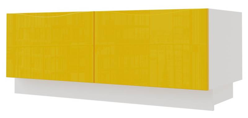 Feldmann-Wohnen Unterschrank Napoli (Hochglanz lackiert, 1-St., Spanplatte mit pflegeleichter Kunststoffoberfläche, MDF) 120cm Front- & Korpusfarbe wählbar grifflos 2 Schubladen (Vollauszug) von Feldmann-Wohnen