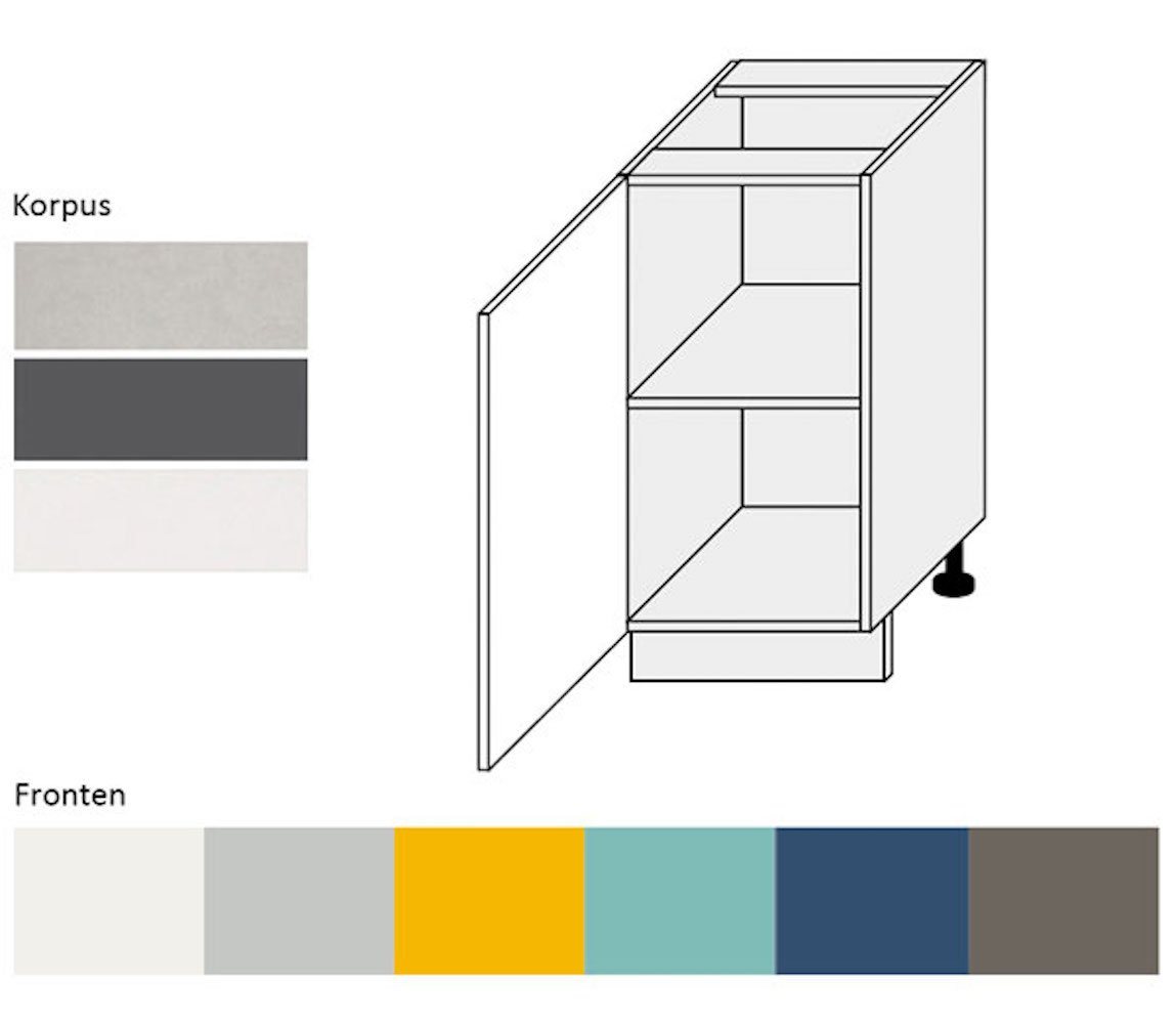 Feldmann-Wohnen Unterschrank Napoli (Napoli, 1-St) 40cm Front-, Korpusfarbe und Ausführung wählbar grifflos 1-türig von Feldmann-Wohnen