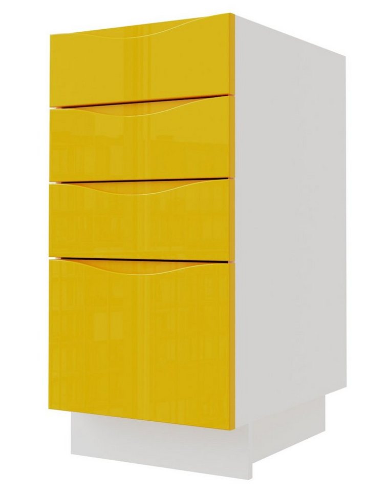 Feldmann-Wohnen Unterschrank Napoli (Napoli, 1-St) 40cm Front- & Korpusfarbe wählbar grifflos 4 Schubladen (Teilauszug) von Feldmann-Wohnen