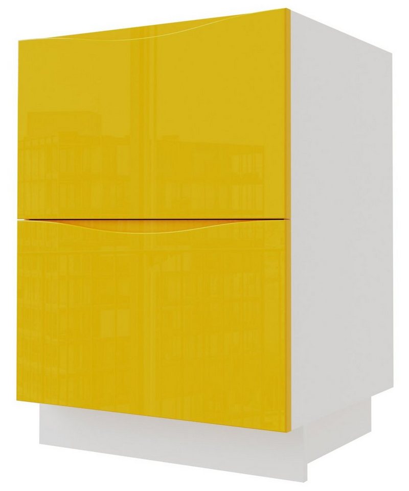 Feldmann-Wohnen Unterschrank Napoli (Napoli, 1-St) 60cm Front- & Korpusfarbe wählbar grifflos 2 Schubladen (Teilauszug) von Feldmann-Wohnen