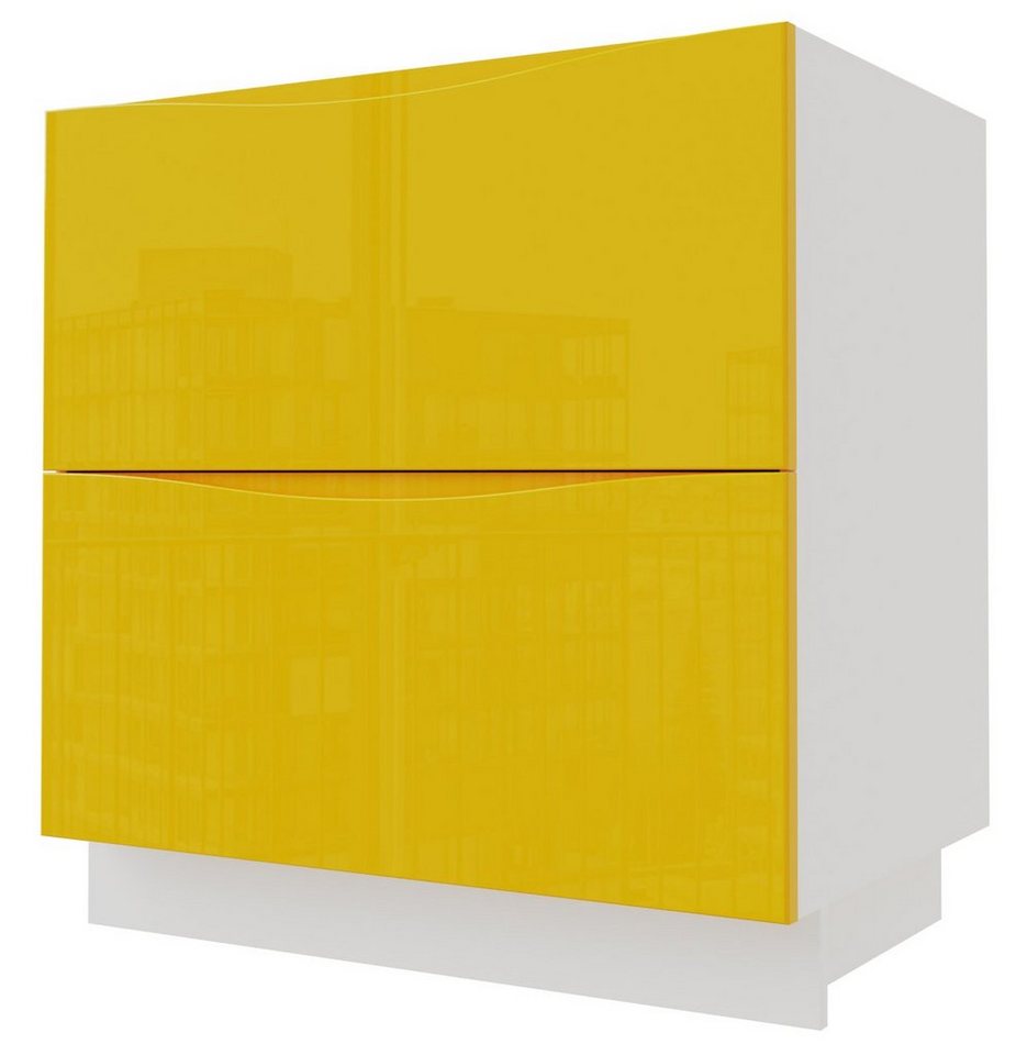 Feldmann-Wohnen Unterschrank Napoli (Napoli, 1-St) 80cm Front- & Korpusfarbe wählbar 2 Schubladen 1 Innenschublade von Feldmann-Wohnen