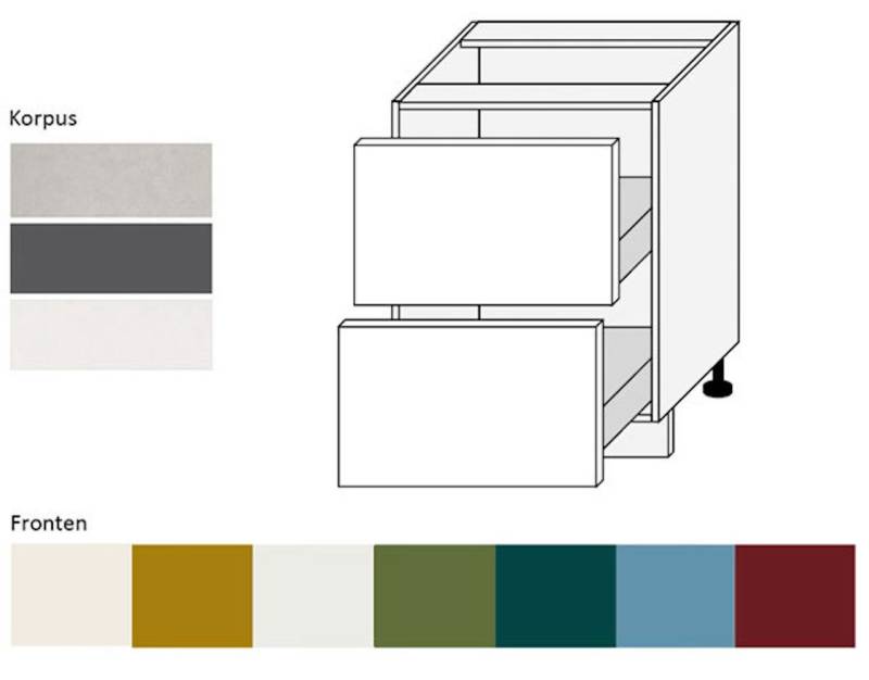 Feldmann-Wohnen Unterschrank Rimini (Rimini, 1-St., moderne Optik, MDF Kasetten-Fronten, Soft-Close) 60x50x82cm Farbe wählbar von Feldmann-Wohnen