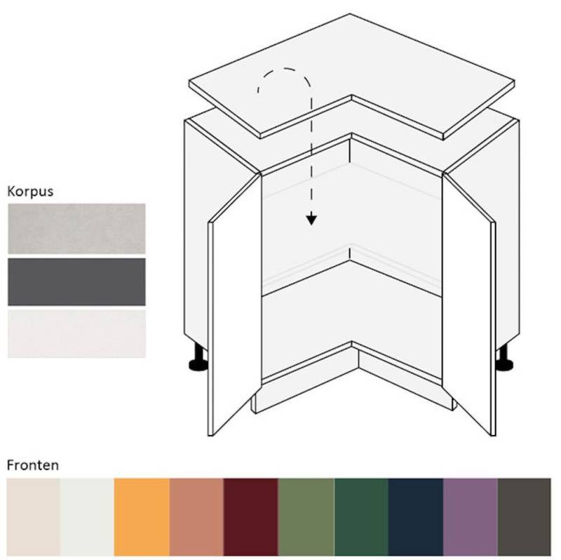 Feldmann-Wohnen Unterschrank Tivoli (Tivoli, 1-St) 84cm Front-, Korpusfarbe und Ausstattung wählbar 2-türig von Feldmann-Wohnen