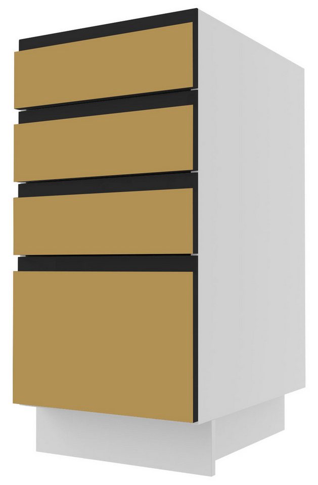 Feldmann-Wohnen Unterschrank Velden (1-St) 40cm Front- & Korpusfarbe wählbar grifflos 4 Schubladen (Vollauszug) von Feldmann-Wohnen