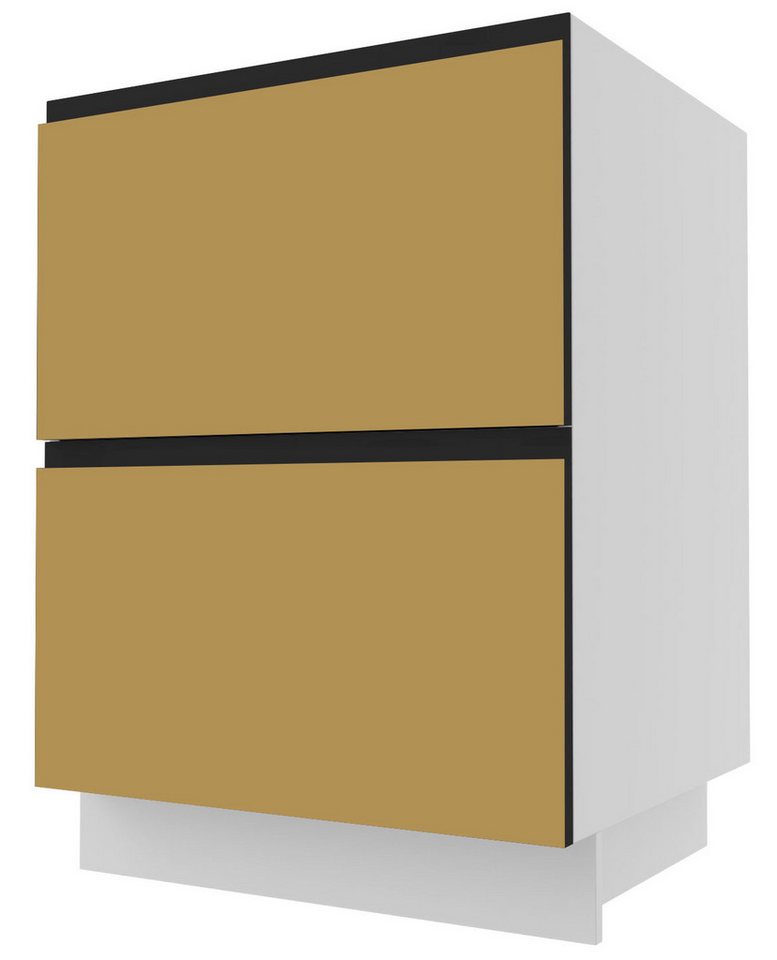 Feldmann-Wohnen Unterschrank Velden (1-St) 60cm Front- & Korpusfarbe wählbar grifflos 2 Schubladen (Vollauszug) von Feldmann-Wohnen