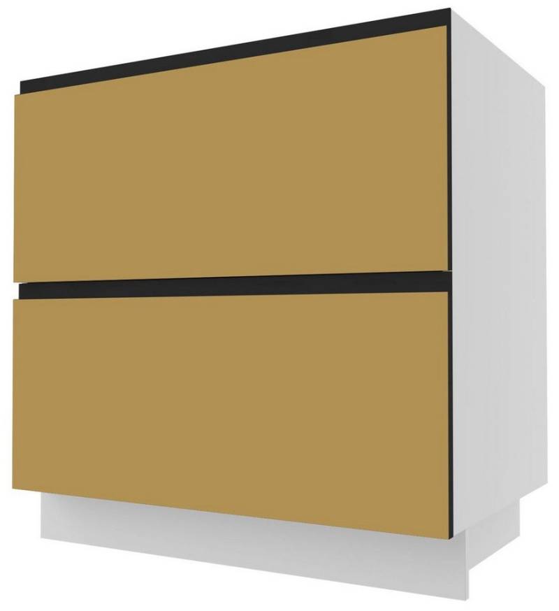 Feldmann-Wohnen Unterschrank Velden (1-St) 80cm Front- & Korpusfarbe wählbar grifflos 2 Schubladen (Vollauszug) von Feldmann-Wohnen