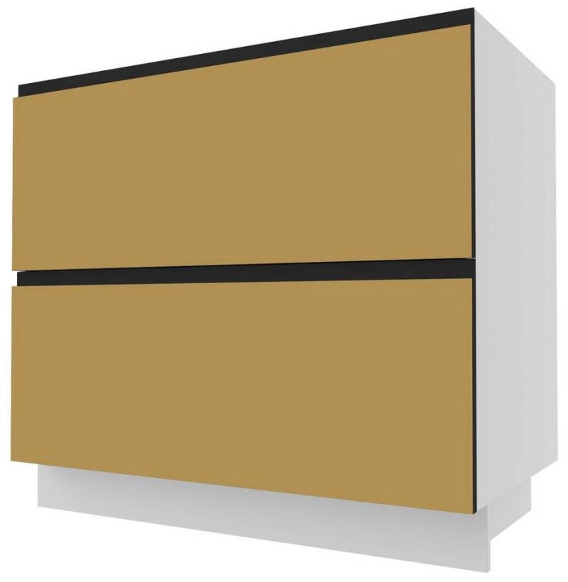 Feldmann-Wohnen Unterschrank Velden (1-St) 90cm Front- & Korpusfarbe wählbar grifflos 2 Schubladen (Vollauszug) von Feldmann-Wohnen
