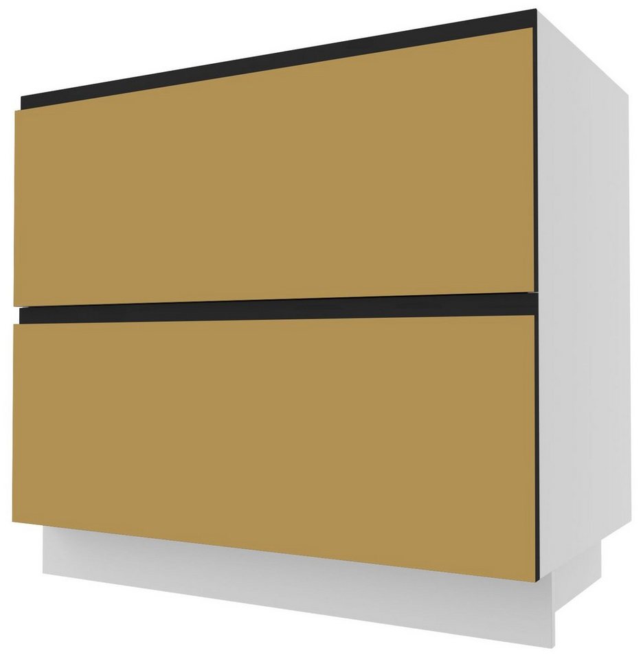 Feldmann-Wohnen Unterschrank Velden (1-St) Front- & Korpusfarbe wählbar grifflos 2 Schubladen 1 Innenschublade von Feldmann-Wohnen