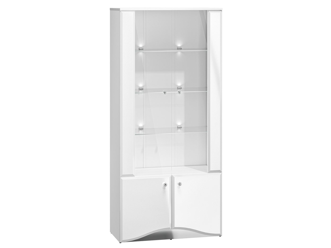 Feldmann-Wohnen Vitrine Glamour (Glamour, 1-St., Vitrine mit 4 Drehtüren) 87cm weiß / weiß hg 4-türig von Feldmann-Wohnen