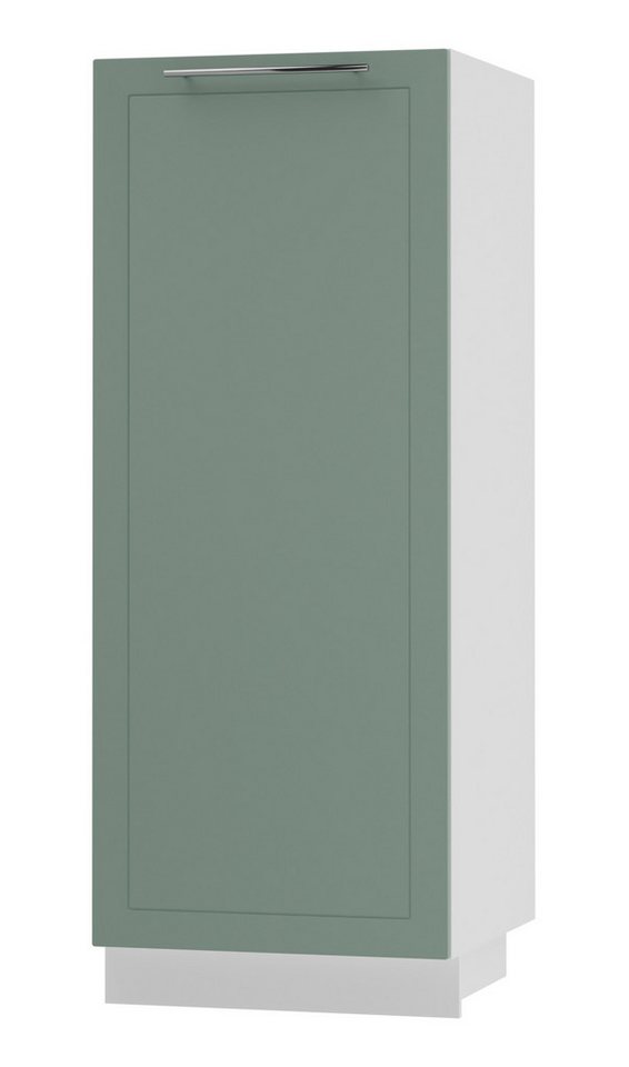 Feldmann-Wohnen Vorratsschrank Kvantum (Türscharniere mit Soft-Close-Funktion, 1-St., Fronten mit dekorativen Fräsungen und leicht abgerundeten Ecken) 60x59x154cm weiß - mint (Q-D5D/60/154) von Feldmann-Wohnen