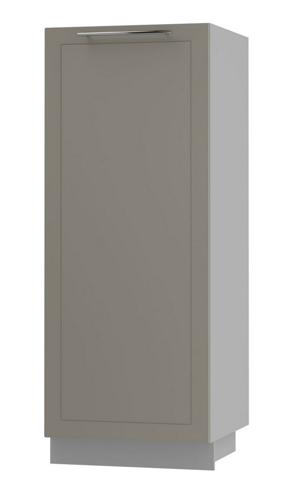 Feldmann-Wohnen Vorratsschrank Kvantum (Türscharniere mit Soft-Close-Funktion, 1-St., Fronten mit dekorativen Fräsungen und leicht abgerundeten Ecken) 60x59x154cm grau - beige (Q-D5D/60/154) von Feldmann-Wohnen