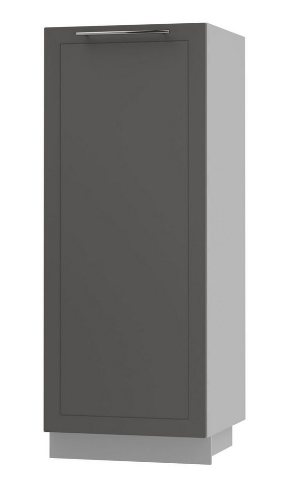 Feldmann-Wohnen Vorratsschrank Kvantum (Türscharniere mit Soft-Close-Funktion, 1-St., Fronten mit dekorativen Fräsungen und leicht abgerundeten Ecken) 60x59x154cm grau - graphit (Q-D5D/60/154) von Feldmann-Wohnen