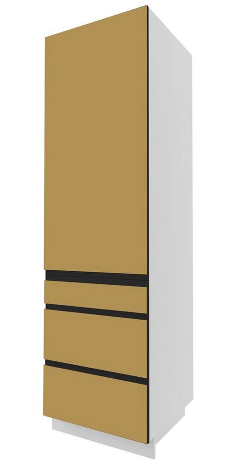 Feldmann-Wohnen Vorratsschrank Velden (1-St) 60cm Front- & Korpusfarbe wählbar grifflos 1 Tür & 3 Schubladen von Feldmann-Wohnen