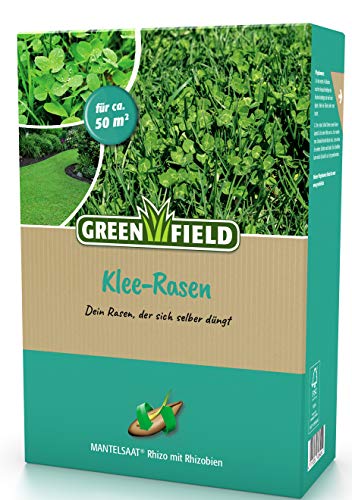 Klee Rasen Rasenmischung Mantelsaat Rhizo Selbstdüngend Unterdrückt Unkraut Winterhart 1 kg für ca. 50 m²' von Feldsaaten Freudenberger