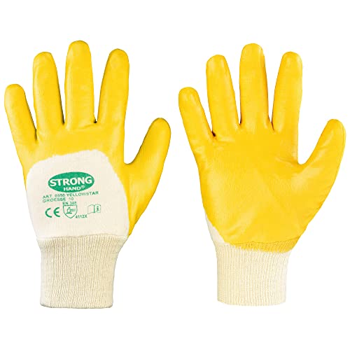 Feldtmann 0550-10H Handschuhe Gr.10, YELLOWSTAR NITRIL MIT Strickbund, Gelb, Größe 10 (2 Stück) von Feldtmann