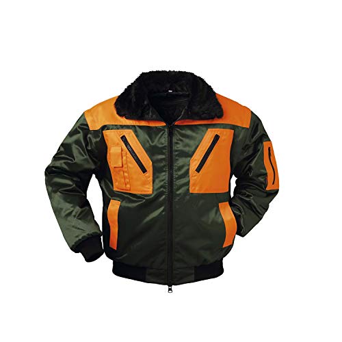 Norway-Pilotjacke 4-in-1 Arbeitsjacke XXXXL, forstgrün/orange von Feldtmann