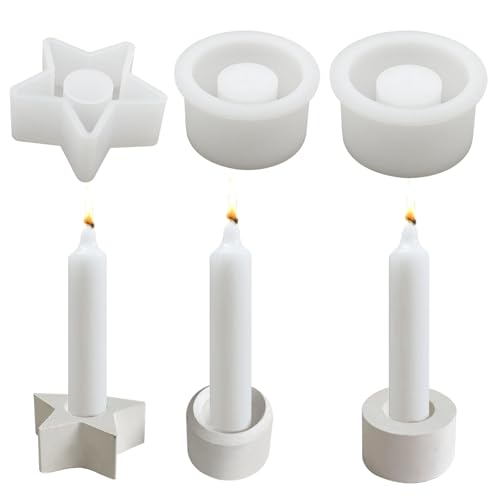 Feliciay Silikonform Kerzenhalter, DIY Kerzenformen Rund,Harz Epoxid Gießform Kerzenhalter,Stabkerzenhalter Silikonform für Kerzenständer Heimdekoration, Zement Kerzenhalter(Stern+Schmaler+Breiter) Feliciay Silikonform Kerzenhalter, DIY Kerzenformen Rund,Harz Epoxid Gießform Kerzenhalter,Stabkerzenhalter Silikonform für Kerzenständer Heimdekoration, Zement Kerzenhalter(Stern+Schmaler+Breiter) von Feliciay
