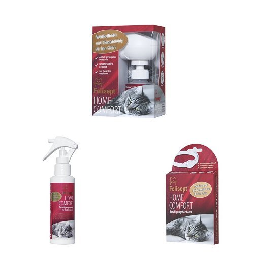 Felisept Home Comfort Set, Entspannungsmittel für Katze mit natürlichen Katzenminze, Beruhigungsspray mit Diffusor inkl. Flakon (1 x 45ml) von Felisept