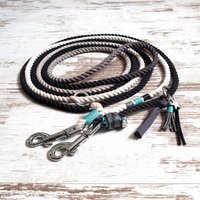 Ombre Hundeleine Holi Piet Spearmint - Aus Handgefärbtem Baumwolltau Details Wählbar in Silber, Gold Oder Rosegold von FeliusforDogs