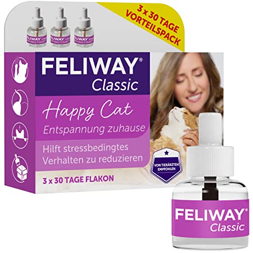 FELIWAY Classic Vorteilspack für Katzen | 3x Nachfüllflakon (neu) | Pheromone zur Reduktion von Stressverhalten | kontinuierliche Entspannung für Ihre Katze | 3x 48ml FELIWAY Classic Vorteilspack für Katzen | 3x Nachfüllflakon (neu) | Pheromone zur Reduktion von Stressverhalten | kontinuierliche Entspannung für Ihre Katze | 3x 48ml von FELIWAY