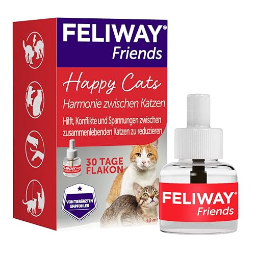 FELIWAY Friends 30 Tage Nachfüller für Pheromon Verdampfer, 48ml - Hilft Anzeichen von Stress bei Katzen und Kitten zu reduzieren, von Tierärzten empfohlen, klinisch getestet FELIWAY Friends 30 Tage Nachfüller für Pheromon Verdampfer, 48ml - Hilft Anzeichen von Stress bei Katzen und Kitten zu reduzieren, von Tierärzten empfohlen, klinisch getestet von FELIWAY