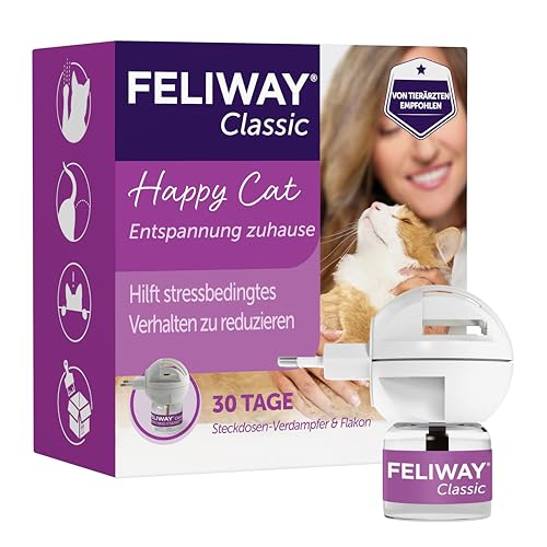 FELIWAY Classic 30 Tage Pheromon Verdampfer Start-Set, 48ml - Hilft Anzeichen von Stress bei Katzen und Kitten zu reduzieren, von Tierärzten empfohlen, klinisch getestet von FELIWAY