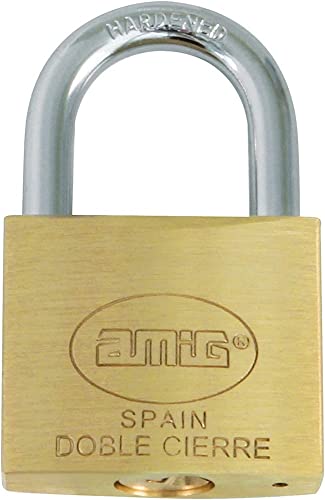 Amig - Sicherheitsschloss | Doppelverschluss für Spinde & Türen | Messing & Stahlbügel | Inklusive 2 Schlüssel | Einsteckschloss kompatibel | Messing Matt, 70 mm Amig - Sicherheitsschloss | Doppelverschluss für Spinde & Türen | Messing & Stahlbügel | Inklusive 2 Schlüssel | Einsteckschloss kompatibel | Messing Matt, 70 mm von Amig