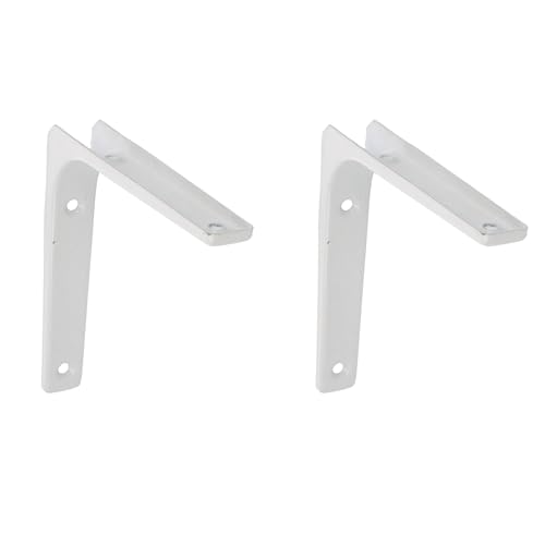 Amig 1192 - Set mit Zwei Winkeln Modell 2 | Ständer aus Stahl | Ausführung: Weiß | Maße: 250 x 200 mm | Empfohlenes max. Gewicht: 50 Kilogramm von Amig