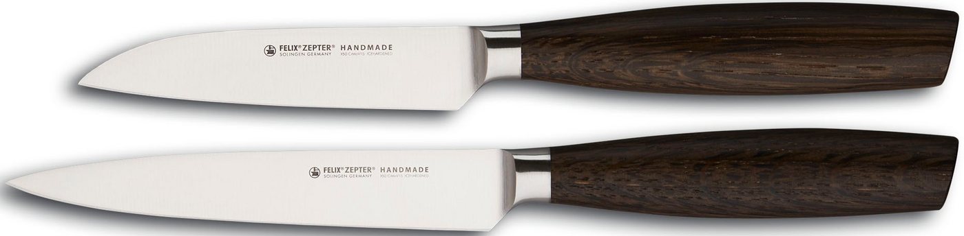 Felix Solingen Messer-Set SIZE S SMOKED OAK (Set, 2-tlg), 2x Gemüsemesser 9+12 cm, Chrom-Molybdän & Vanadiumstahl, Eichengriff von Felix Solingen