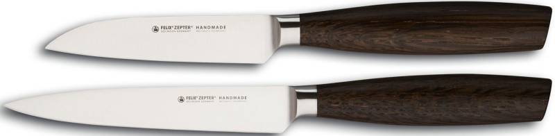 Felix Solingen Messer-Set SIZE S SMOKED OAK (Set, 2-tlg), 2x Gemüsemesser 9+12 cm, Chrom-Molybdän & Vanadiumstahl, Eichengriff von Felix Solingen