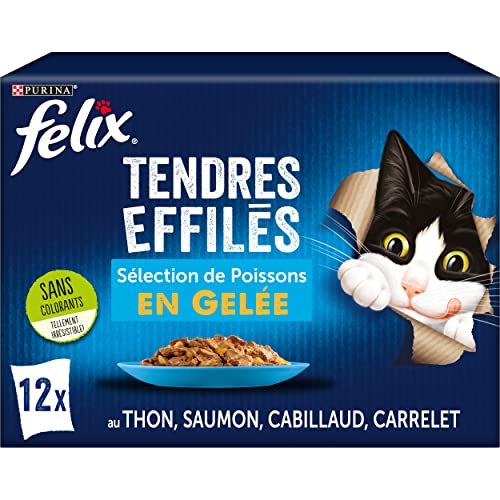 FELIX Zarte Gelee | ausgewachsene Katze | Auswahl an Fischen | 12 x 85 g | Frischebeutel FELIX Zarte Gelee | ausgewachsene Katze | Auswahl an Fischen | 12 x 85 g | Frischebeutel von Felix