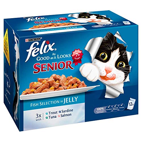 Felix As Good As It Looks Senior Fish Chunks Pouch In Jelly 12x100g von Felix