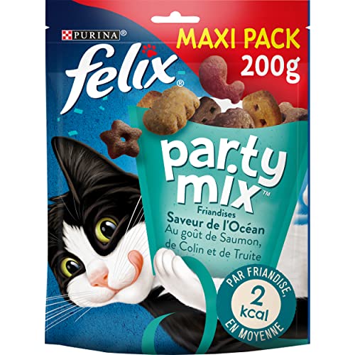 Felix Felix felix party mix the ocean geschmack: lachs, colin, forelle - 200 g - katzen-leckereien - set von 5 von Felix