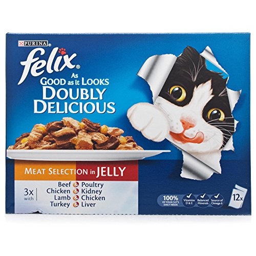 Felix So gut wie es aussieht gemischt Geschmack Katze Lebensmittel – doppelt Leckere Fleisch Wet – 48 x 100 g Beutel Felix So gut wie es aussieht gemischt Geschmack Katze Lebensmittel – doppelt Leckere Fleisch Wet – 48 x 100 g Beutel von Felix