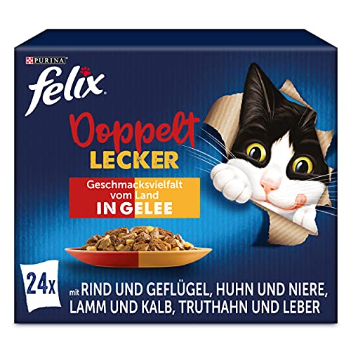 PURINA FELIX So gut wie es aussieht Doppelt Lecker in Gelee Geschmacksvielfalt vom Land Katzennassfutter 24x85g Portionsbeutel PURINA FELIX So gut wie es aussieht Doppelt Lecker in Gelee Geschmacksvielfalt vom Land Katzennassfutter 24x85g Portionsbeutel von Felix