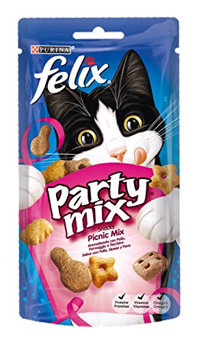 Purina Felix Party Mix Katzensnack Picknick Mix mit Huhn, Käse und Truthahn, 8 x 60 g Purina Felix Party Mix Katzensnack Picknick Mix mit Huhn, Käse und Truthahn, 8 x 60 g von Felix