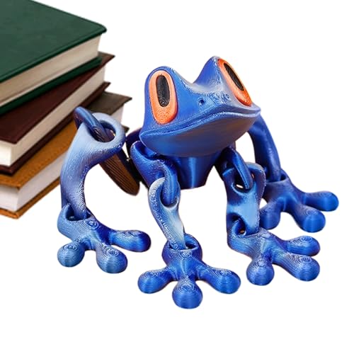 3D Gedruckter Magnetfroschspielzeug, Magnetfroschkühlschrank Magnet Mit ArtikuliertenFugen, Realistische 3D Gedruckte Kühlschrankmagnete, Frösche Modellschmuck Für Kühlschrank, Metallflächen von Fellflying